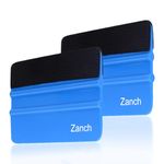 Zanch 2Pcs Blue Felt Squeegee,Window Tint Wrap Tool Kits,4Inch Vehicle Vinyl Film Wrap Scraper,Car Graphic Decal Wrapping, Wallpaper Installing Tool,with Black Fabric Felt Edge. (2)