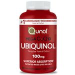 Qunol Mega CoQ10 UBIQUINOL, Superior Absorption, Patented Water- 120 Softgels