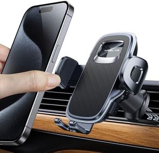 MRGLAS Upgraded Phone Holders for Your Car with New Metal Hook Clip, Handy Air Vent Cell Phone Car Mount [One Hand Operation], Universal Automobile Cradle for iPhone 16 Android and All Smartphones