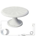CSUXYD Outdoor TV Aerial, Freeview HD RV TV Aerial, 720° Omni-Directional Long Range Reception Aerial for Smart Tv, For Caravan/Motorhome/RV/Yacht/Attic (Gloss White)