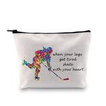 G2TUP Ice Hockey Cosmetic Bag Hockey Player Makeup Case Gift for Girls When Your Legs Get Tired Skate with Your Heart (Ice Hockey makeup bag)