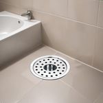 Lipka Round Shaped Classic 4 Inches Floor Water Drain 304 Grade Stainless Steel Floor Drain with Cockroach Trap/Jali, Grating Trap Drain Cover for Bathroom and Kitchen - Rust-Free, Durable (Silver)