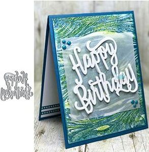 Happy Birthday Letter Metal Die Cuts,Word Birthday Party Invitation Cutting Dies Cut Stencils DIY Scrapbooking Album Decorative Embossing Paper Dies for Card Making