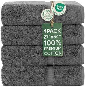 Chakir Turkish Linens | Hotel & Spa Quality 100% Cotton Premium Turkish Towels | Soft & Absorbent (4-Piece Bath Towels, Dark Gray)