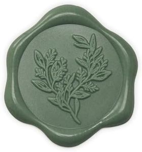 UNIQOOO Wax Seal Stickers - Eucalyptus Wedding Invitation Envelope Seal Stickers, 100 Pcs Self- Adhesive Olive Green Stickers, Perfect for Invitation, Envelopes, Gift Wrapping, Christmas