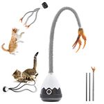 Petcronies Cat Toys for Indoor Cats, 3 in 1 Cat Toys with USB Rechargeable Cat Wand Toy 360 Degree Self Rotating Toys with Interactive Cat Toy Kitten Toys for Play Chase Exercise Indoor (Black)