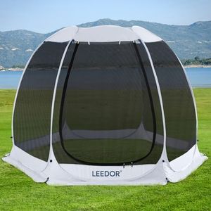 Leedor Screen House Tent for 4-8 Person, Instant Setup Mesh Net Outdoor Gazebo Sun Shade Dome Tent Pop Up Canopy with Carry Bag for Camping, Patio, Backyard, Lawn, Garden, Deck, 10 x 10 FT