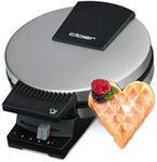 Cloer 189 Waffle Iron for Cake-like Heart Waffles Double Coated 930W Waffle Size 16cm Heavy Baking Plates Optical and Acoustic Ready Message Stainless Steel