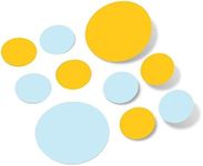 Set of 30 - Circles Polka Dots Vinyl Wall Graphic Decals Stickers (Baby Blue/Yellow)