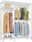 VIPEK V2S Heavy Duty Clothes Rack 4 Tiers Wire Shelving Garment Racks with 3 Hanging Rods Compact Freestanding Closet Metal Closet Rack, Max Load 800LBS, White
