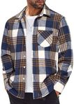 COOFANDY Long Sleeve Shirts for Men Button Up Flannel Shirts Vintage Flannel Shirts Lightweight Jackets