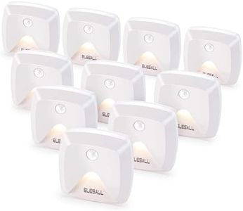 innofox 10-Pack Stick-on Motion Sensor Lights, Warm White LED Night Light, Stick-Anywhere Stair Lights, Closet Light, Battery Operated Wall Light for Kitchen, Hallway, Bedroom, Bathroom, Stairs