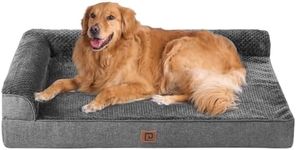 EHEYCIGA Memory Foam Orthopedic XL Dog Bed, Washable Dog Bed with Waterproof Lining Removable Cover, Extra Large Dog Bed Sofa with Nonskid Bottom XLarge Pet Couch Bed, 44x32 Inches, Dark Grey