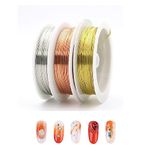 3 Rolls Jewelry Beading Wire,Tarnish Resistant Beading Wire,0.3 mm Copper Wire for Jewellery Making,Copper Wire for DIY Artistic Floral Crafts,Modelling Making and Crafts,Jewellery Making Supplies