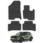 Car Mats for Kia Sportage 2022- Onwards Non-Hybrid Tailored Fit Rubber Floor Mat Set Accessory Black Custom Fitted 4 Pieces with Clips - Anti-Slip Backing, Heavy Duty & Waterproof