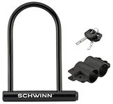 Schwinn Basic U Lock Bike with 2 Keys, Anti Theft Bicycle Lock, Black, Security Level 4