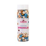 Tastycrafts Edible Star Shaped Sugar Sprinkles for Cake Decoration | Star Candy for Cake Decor | Sprinkles for Cake Decorations & Toppings | Cakes, Cupcakes, Waffles, Cookies - Blue, Gold, White Mix