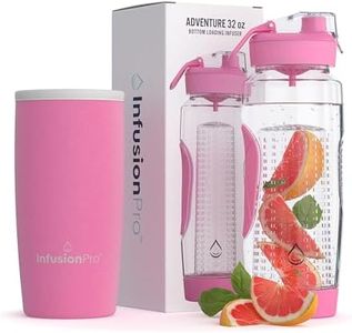 Infusion Pro 32 oz Fruit Infuser Water Bottle with Insulated Sleeve & 50 Recipe Fruit Infusion Water eBook : Bottom Loading, Large Water Infuser for More Flavor : Unique Gift Idea for Women