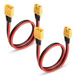 YAODHAOD XT60 Plug Extension Cable 12AWG 50CM Silicone Wire，XT60 Connector for RC Lipo Battery、DIY Spare Part Remote Control Toy Parts（2 PCS）