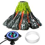 NICREW Aquarium Volcano Ornament Kit, Bubbler Decorations for Fish Tank, Aquarium Bubbling with Multi-Color LEDs