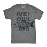 Mens Reel Cool Dad T Shirt Funny Fathers Day Fishing Gift for Husband Fisherman Mens Funny T Shirts Dad Joke T Shirt for Men Funny Fishing T Shirt Novelty Dark Grey 5XL