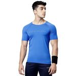 MuscleBlaze Half Sleeve Compression T-Shirts for Men (Superman Blue)