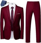 MOGU Mens Slim Fit 2 Piece Suit One