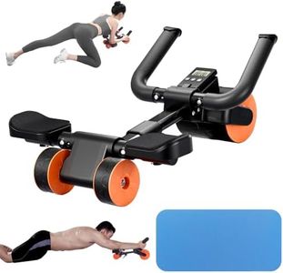 Bnlei Roue Abdominale à Rebond Automatique Avec Tapis de Fitness【Conception à Trois Roues】Abdos Musculation Appareil Sport Maison, Roulette Abdominaux, gym Accessoires pour Hommes et Femmes