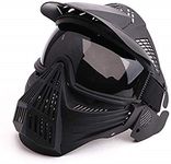 Tactical Airsoft Mask, Full Face Mask With Tactical Goggles, Halloween CS Survival Game,Shooting, Hunting,Role-playing Mask