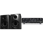 Behringer STUDIO 50USB High-Resolution, 150 Watt Bi-Amped Reference Studio Monitors with USB Input & U-PHORIA UMC202HD Audiophile 2x2, 24-Bit/192 kHz USB Audio Interface with Midas Mic Preamplifiers