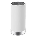 SILBERTHAL Universal Knife Block and Holder (Empty Without Knives) - Bristles/Fibers - Large Capacity - Easy to Clean Removable Bristles - White