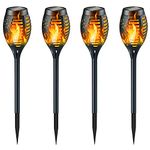 Solar Torch Light with Flickering Flame, StillCool Outdoor Solar Flame Effect Lantern, Garden Spotlights Landscape Decoration Stick Light for Patio Driveway Pathway(4 Pack)