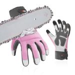 Vgo... Chainsaw Gloves 12-Layer Protection on Both Hands in Cowhide, Women Forestry Work Gloves Touchscreen Utility Touchscreen