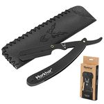 MARKHOR® Cut Throat Razor Kit, Matte Black Straight Razor, Professional Barber Razor, Premium Quality Straight Edge Razor, Moustache & Beard Shaving Razor, Single Blade Razor