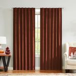 Central Park Spice Red Velvet Blackout Panels Window Curtain 90% Room Darkening Rod Pocket Backtab Geometric Embossed Trellis Themal Weave Drapes for Living Room Bedroom (52" Wx95 L, 2 Panels)