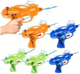 Botabee Water Squirt Guns - Set of 6 Plastic Water Blasters - 5.5x7.9 Inch Mini Water Pistol for Water Games and Parties - Fun Summer Water Toy for The Whole Family - Orange, Blue, and Green