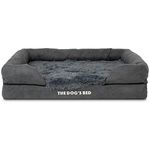 Replacement Outer Cover Only For The Dog's Bed Orthopaedic, Washable Fur Fabric, Large Grey Fur