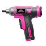 SERIOUSLY PINK 4V 1.5Ah Compact Cordless Electric Screwdriver Set with Lithium-Ion Battery, Retractable Bit Cartridge for Quick Bit Change, 7 Bits and Magnetic Charge Cable, DIY Tool, Pink for Women