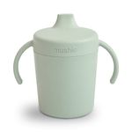 Mushie Trainer Sippy Cup | Made in Denmark | Leak Resistant Twist-Off Lid & Handles | 6 Months + (Sage)