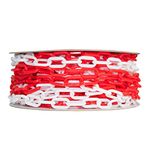 High Visibility 25 Meter Plastic Chain - Red and White | 6MM Plastic Chain Barrier for Traffic Control and Parking Space Management