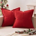 MIULEE Red Corduroy Pillow Covers w