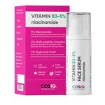 Cos-IQ 5% Niacinamide Face Serum for Clear Glowing Skin, Reduces Dullness, Hydrates & Repairs Skin with Vit B3 & Hyaluronic Acid, Day & Night Serum | For Women & Men | 30ml