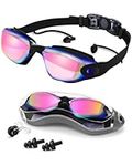 Swimming Goggles Adult Anti Fog No Leaking Swim Goggles With UV Protection Mirrored Swim Goggles Adults 180 Degree Vision with Protection Case & Soft Silicone Nose Bridge for Adult Men Women Pink