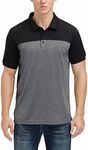 Corna Mens Short Sleeve Quick Dry Sweat Wicking Performance Sport Polo T-Shirts (Black,5XL)