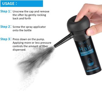 Black Hair Fibres Concealer – Instant Hair Thickening Powder