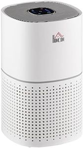 HOMCOM Purificateur d'air HEPA, Ioniseur, CADR 225m³/h mode de veille silencieux 50W minuterie 4 vitesses - dim. 22L x 22l x 36H cm - blanc