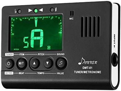 Donner Metronome Tuner for All Instruments - Guitar, Bass, Violin, Ukulele, Trumpet, Chromatic, Clarinet, Flute, 3 in 1 Digital Metronome with Tuner/Metronome/Tone Generator, DMT-01