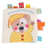 BabyMoo Sensory Adventure: Learning with Puppy Activity Cloth Book - Interactive Infant & Toddler Sensory Toy, Crinkle Pages, Washable & Water-Resistant - Ideal Gift for Ages 3 Months and Up