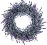 COLORSPEC Lavender Wreath for Front Door,49 cm/18 inch Artificial Spring Summer Wreath Valentine Wreath, All Season UV Protection Outdoor Farmhouse Wreath For Wedding Party Home Wall Fireplace