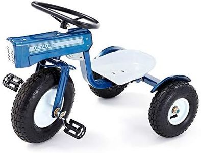 Tricam GCK-31 Kids Tractor Tricycle with Adjustable Seat, Steel Construction, Real Pneumatic Tires